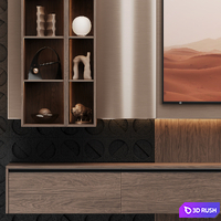 TV wall with Yandex TV station Pro 65 3D Model Corona