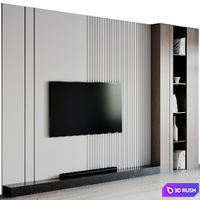 TV Wall 45 3D Model Vray, Corona