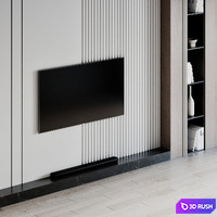 TV Wall 45 3D Model Vray, Corona