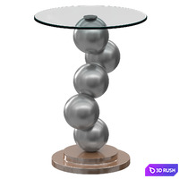 Coffee table with round glass top