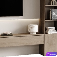 TV wall set 040 3D Model Corona