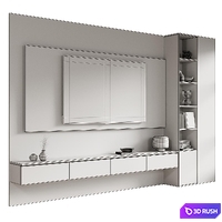 TV wall set 040 3D Model Corona