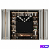 TV Wall 54 3D Model Corona