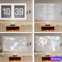 TV wall with Xiaomi laser projector 3D Model Vray, Corona