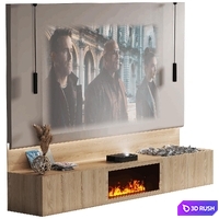TV wall with Xiaomi laser projector 3D Model Vray, Corona