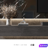 TV Wall | Set 938 3D Model Vray, Corona