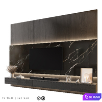 TV Wall | Set 938 3D Model Vray, Corona