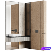 Bathroom furniture 02 modular in a modern minimalist style 3D Model Vray, Corona