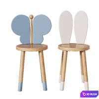 Table and chairs for childrens Avelart 3D Model Corona