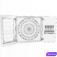 TOURNAMENT DARTBOARD SET 3D Model Vray