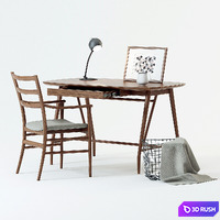 Scandinavian Designs workspace set 3D Model Vray