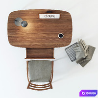 Scandinavian Designs workspace set 3D Model Vray
