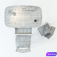 Scandinavian Designs workspace set 3D Model Vray