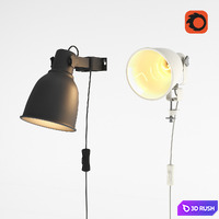 HEKTAR Wall mounted spotlight / lamp with clip 3D Model Corona
