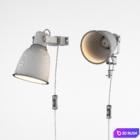 HEKTAR Wall mounted spotlight / lamp with clip 3D Model Corona