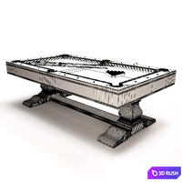 Billiard table 3D Model Vray