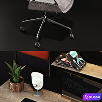 Workplace with Graph Chair 3D Model Corona
