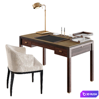 Desk 3D Model Vray, Corona