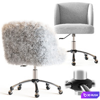 Ivory Sherpa Wingback Chair 3D Model Vray, Corona