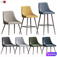 Amos chair set 3D Model Vray, Corona