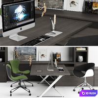 Executive Office B&amp;B Italia Set04 3D Model Vray