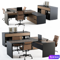 Office Furniture - Manager Set 3D Model Vray, Corona