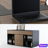 Office Furniture - Manager Set 3D Model Vray, Corona