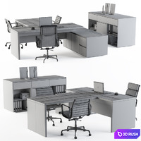 Office Furniture - Manager Set 3D Model Vray, Corona