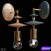 Wall lamp Beaded Saucers Sconce Gray, Terracotta 3D Model Vray, Corona