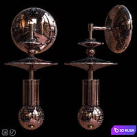 Wall lamp Beaded Saucers Sconce Gray, Terracotta 3D Model Vray, Corona