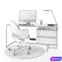 Workplace "Baxter" 3D Model Vray