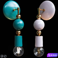Sconce Sphere Emerald and Blush 3D Model Vray, Corona