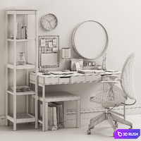 IKEA Women's dressing table and workplace 3D Model Vray, Corona