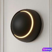 Grnflashing Crescent Round Wall Lamp 3D Model Corona