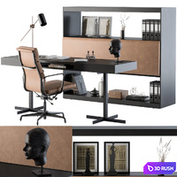 Office Furniture - Manager Set02 3D Model Vray, Corona
