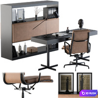 Office Furniture - Manager Set02 3D Model Vray, Corona