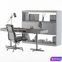 Office Furniture - Manager Set02 3D Model Vray, Corona