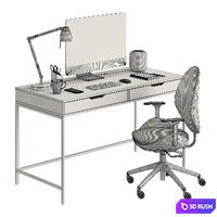 Ikea ALEX table and HATTEFJÄLL 3D Model Vray, Corona
