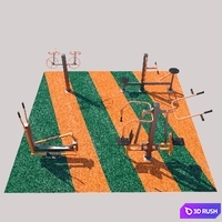 Street fitness equipment 01 3D Model Vray, Corona