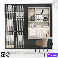 Home office 01 3D Model Vray, Corona