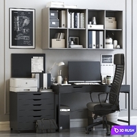 IKEA office workplace 7 3D Model Vray, Corona