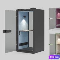 Qubius soundproof phone booth for the open office 3D Model Vray