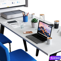 Steelcase - B-Free Conference Set 3D Model Vray, Corona