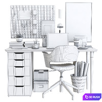 IKEA office workplace 16 3D Model Vray, Corona