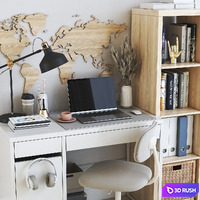 IKEA office workplace 23 3D Model Vray, Corona
