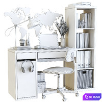 IKEA office workplace 23 3D Model Vray, Corona