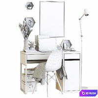 IKEA office workplace 33 3D Model Vray, Corona