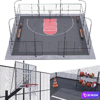Basketball field 3D Model Vray