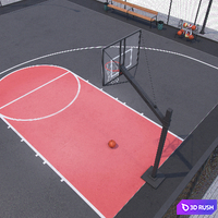 Basketball field 3D Model Vray