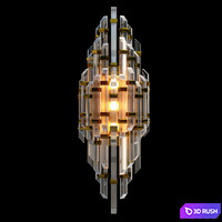 Houseton crystal wall lamp 3D Model Vray